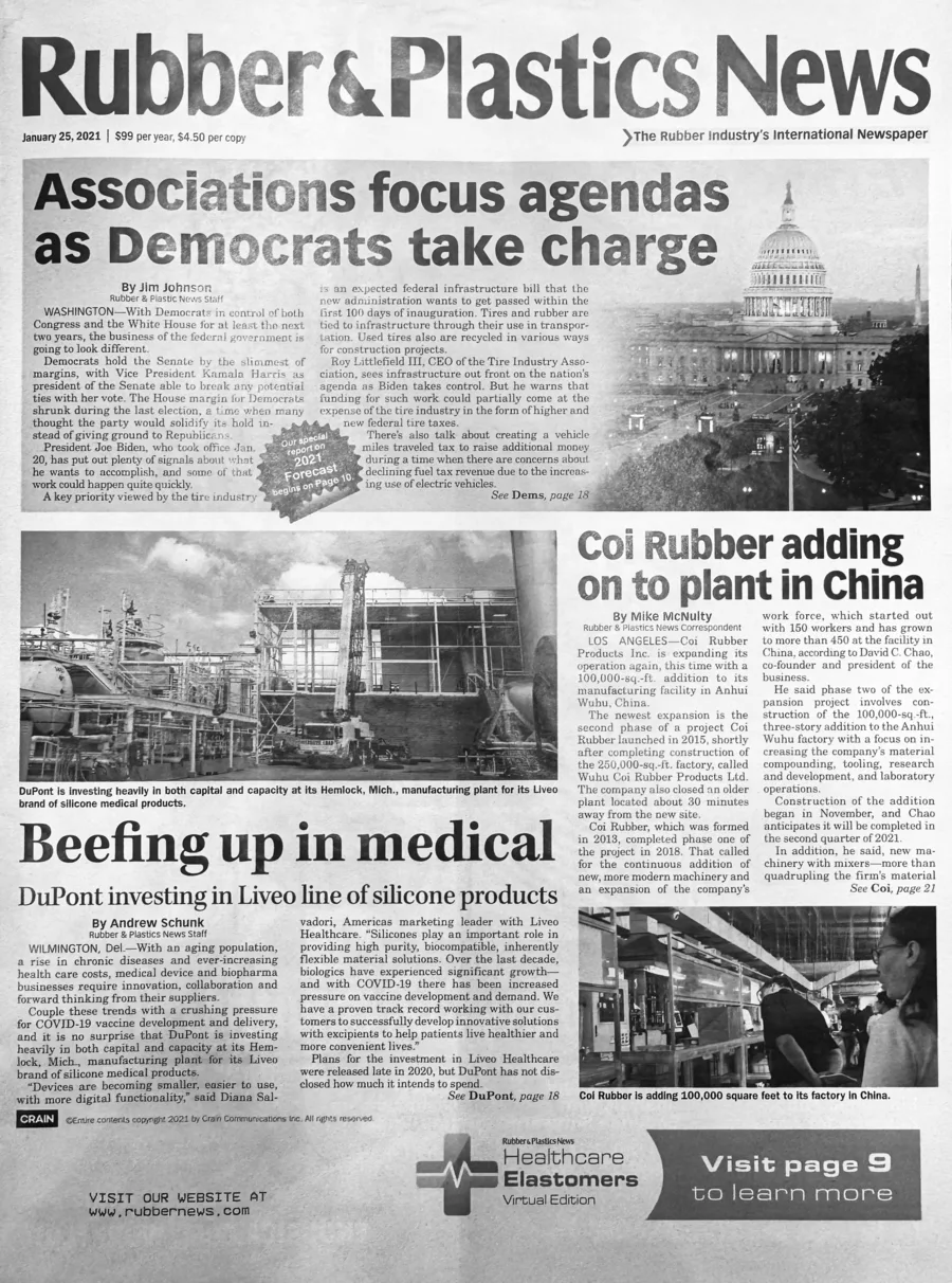 Coi Rubber featured in Rubber and Plastics News
